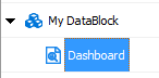 The new dashboard as it appears under its datablock in the explorer tree.